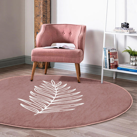 Boho Round Rug, Minimalist Decorative Area Rug, Non Slip Floor Carpet