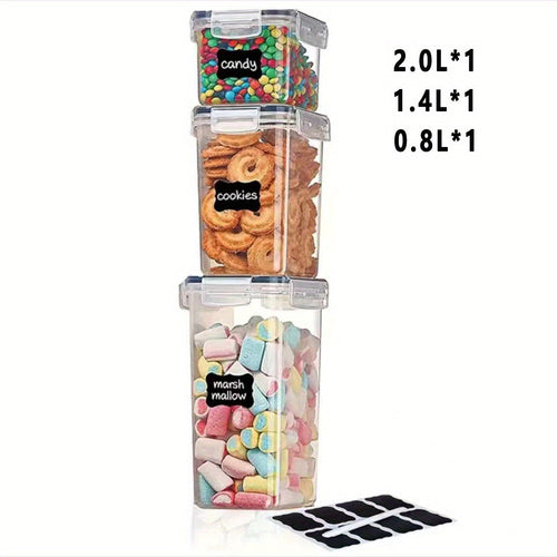 Food Storage Container Set with Lids - Multipurpose Square Plastic