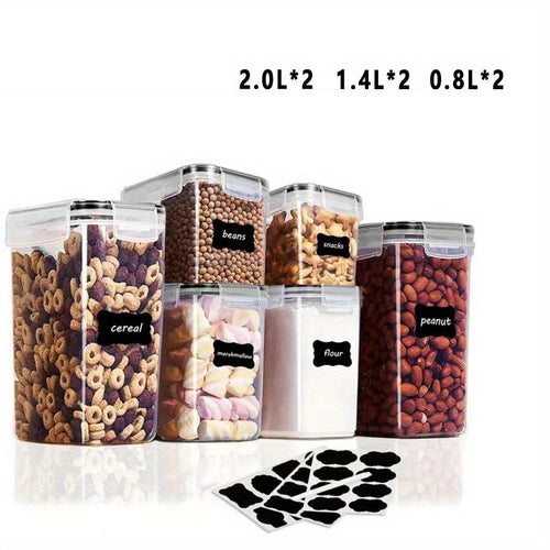 Food Storage Container Set with Lids - Multipurpose Square Plastic