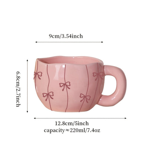 YUMIPLUS 74oz Insulated Pink Bow Mug  Kawaii Style