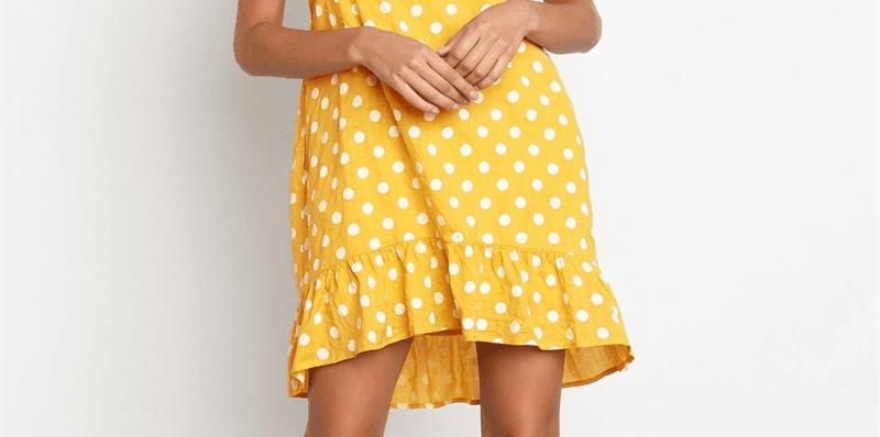 Beach Floral Printed Polka Dot Sundress