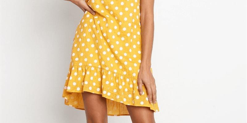 Beach Floral Printed Polka Dot Sundress