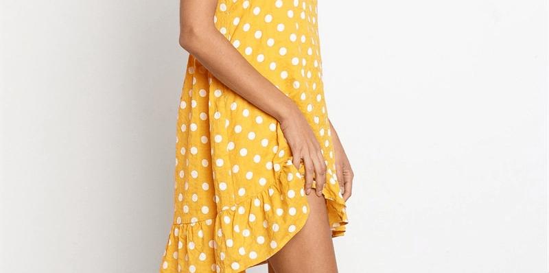 Beach Floral Printed Polka Dot Sundress