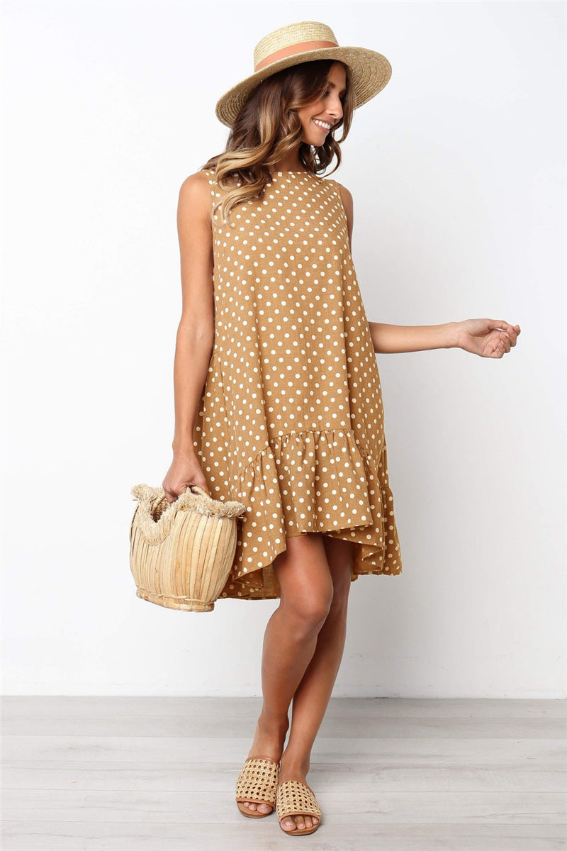 Beach Floral Printed Polka Dot Sundress