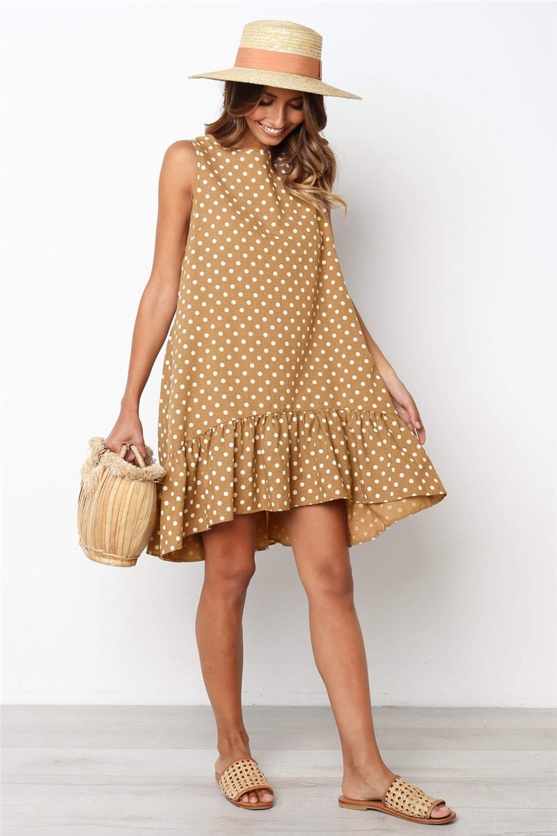 Beach Floral Printed Polka Dot Sundress