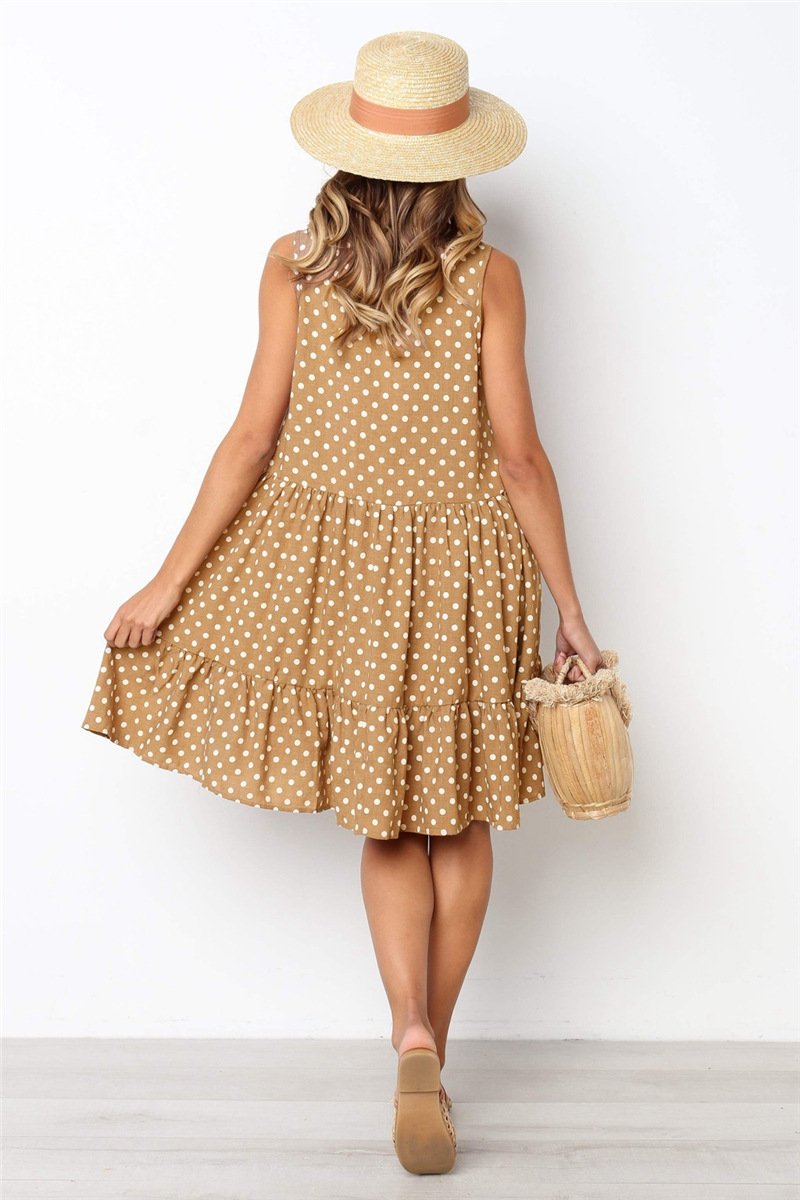 Beach Floral Printed Polka Dot Sundress