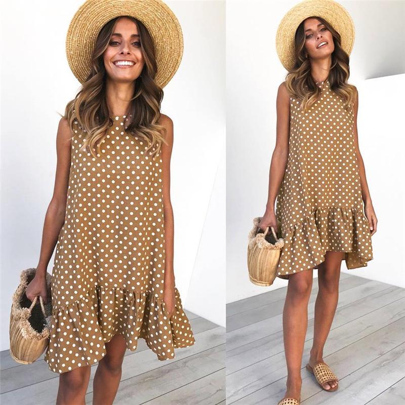 Beach Floral Printed Polka Dot Sundress