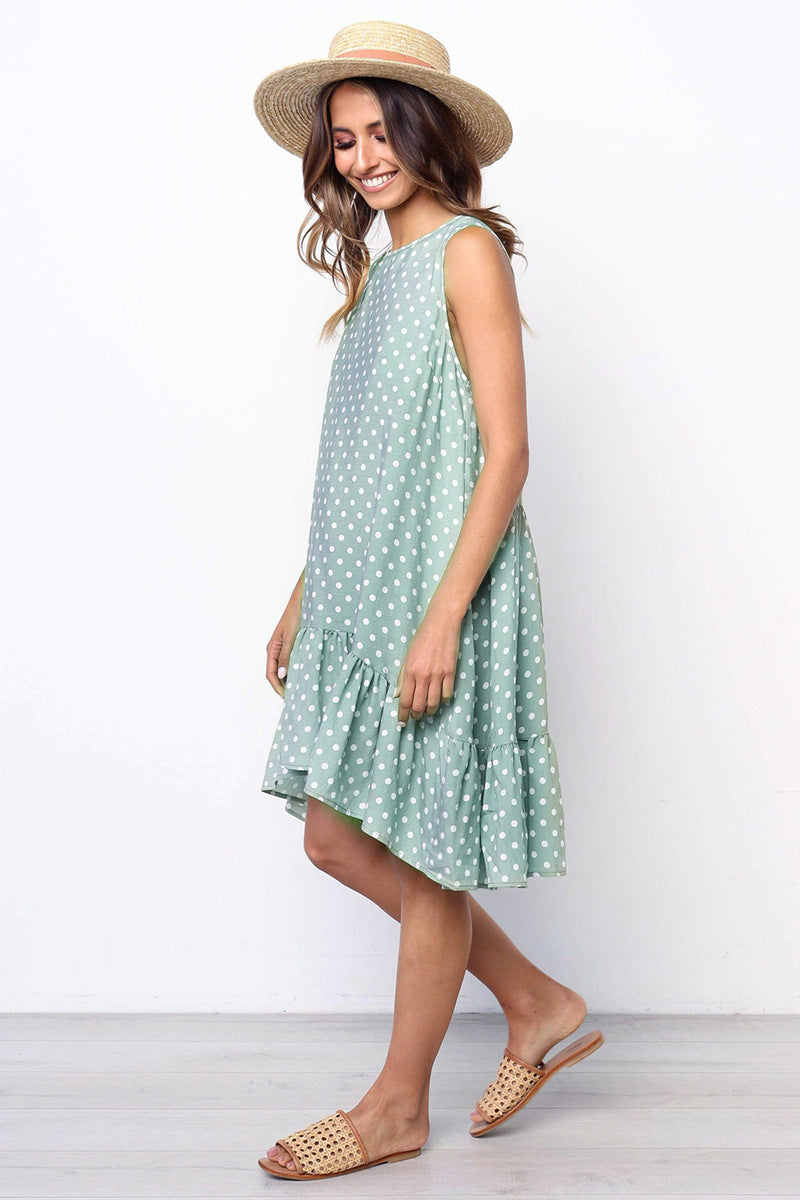 Beach Floral Printed Polka Dot Sundress