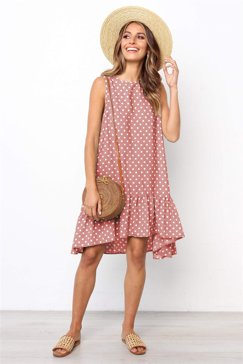 Beach Floral Printed Polka Dot Sundress