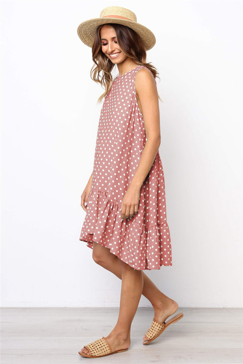 Beach Floral Printed Polka Dot Sundress