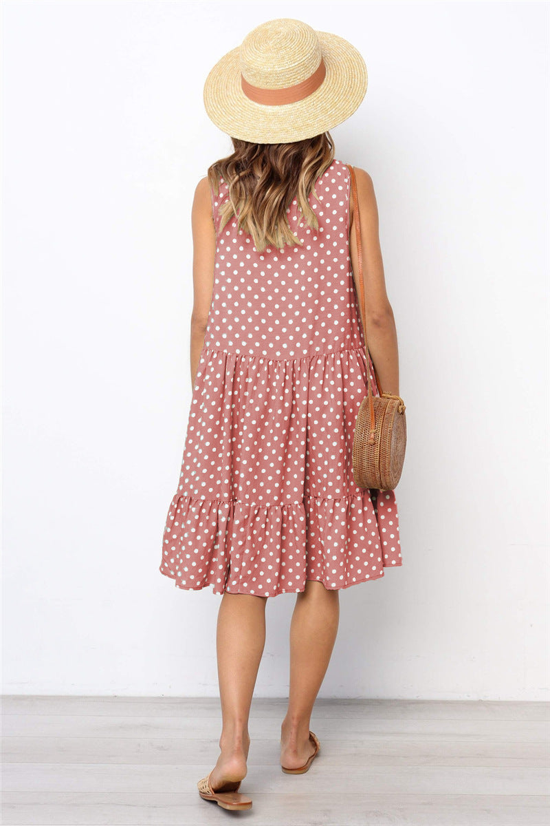 Beach Floral Printed Polka Dot Sundress