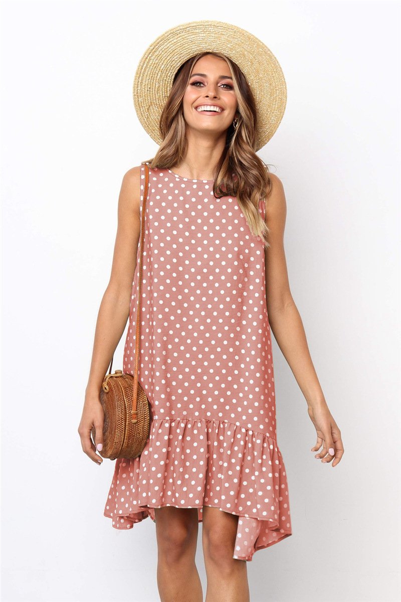 Beach Floral Printed Polka Dot Sundress