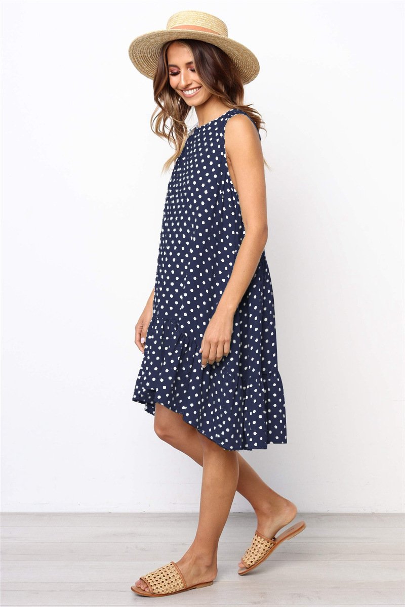 Beach Floral Printed Polka Dot Sundress